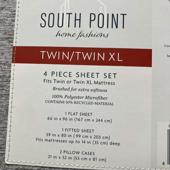 *NEW* South Point Home Fashions Microfiber 4-Piece Sheet Set - gray only - Picture 7 of 9